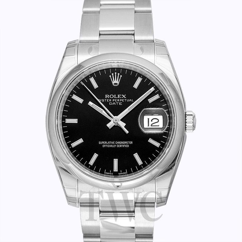 rolex black steel watch
