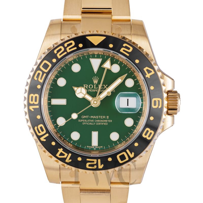 gmt gold green dial