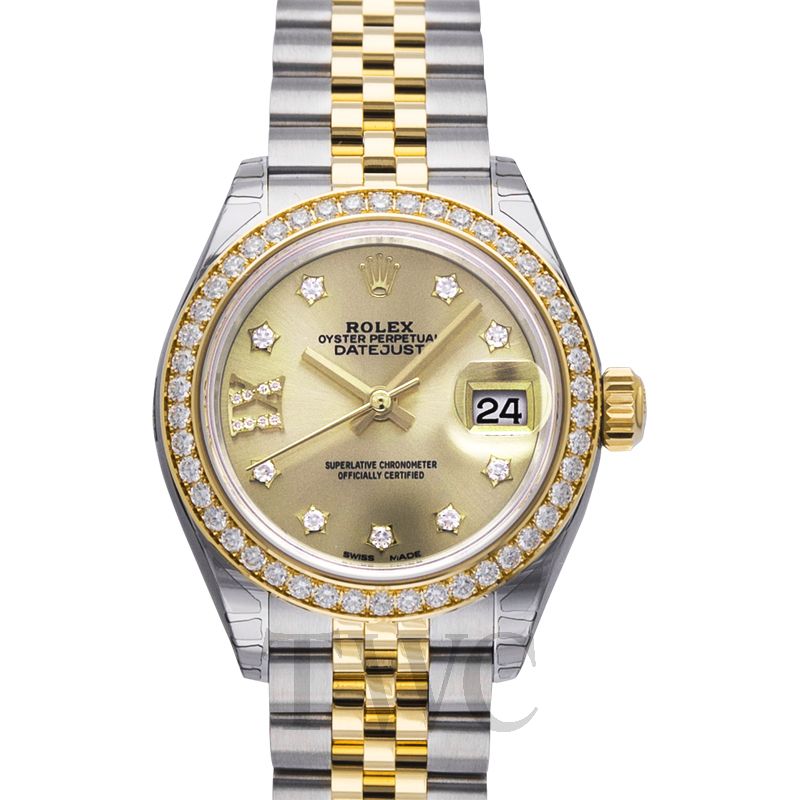 279383RBR Authentic Rolex Lady Datejust 28 Diamond Watch