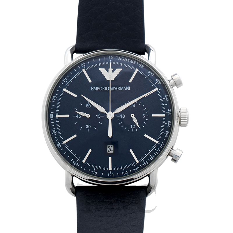 emporio armani aviator blue watch