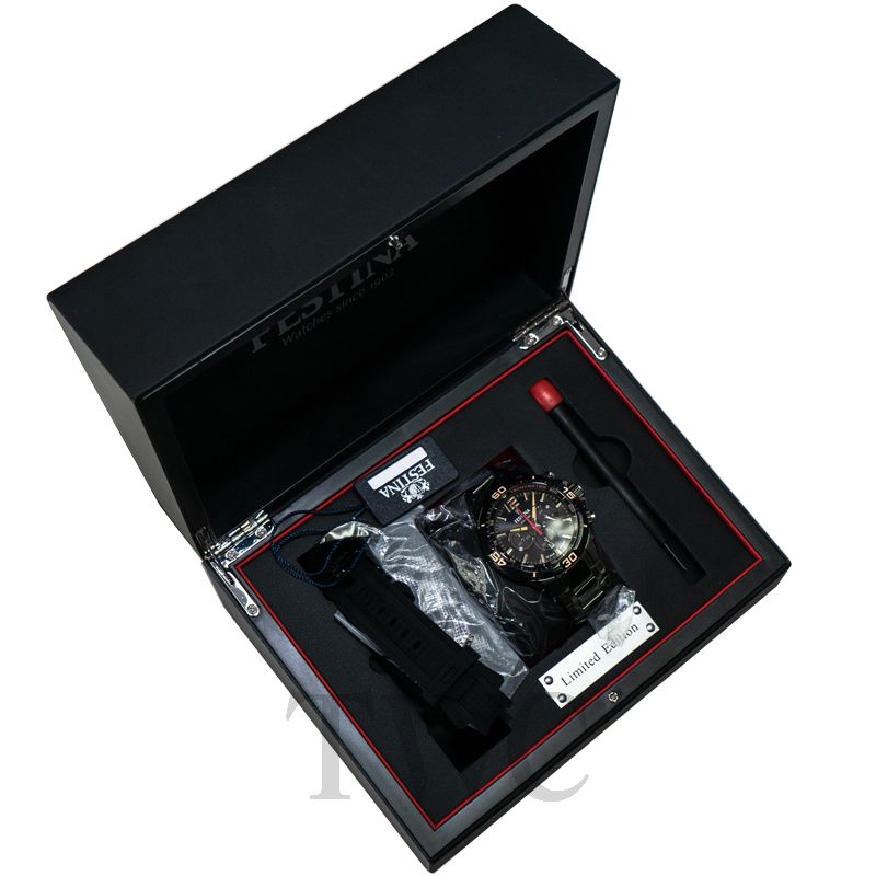 お試し価格！】 Festina Men's Box Set F20347-7 Black Leather Quartz Fashion Watch 