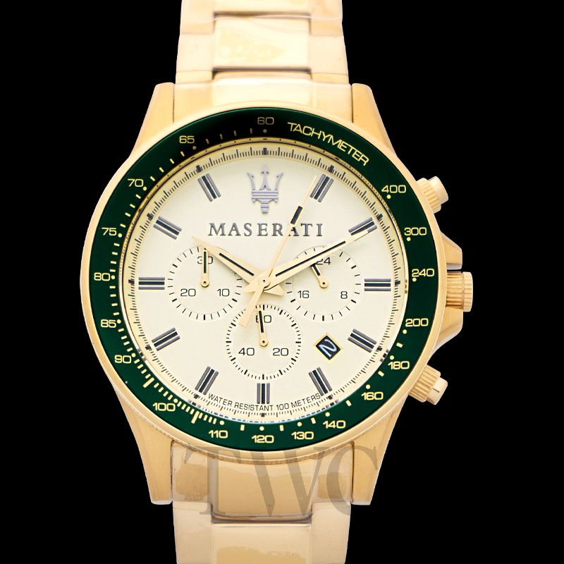 Reloj Maserati hombre R8873640005 Sfida acero inoxidable multifunción  dorado