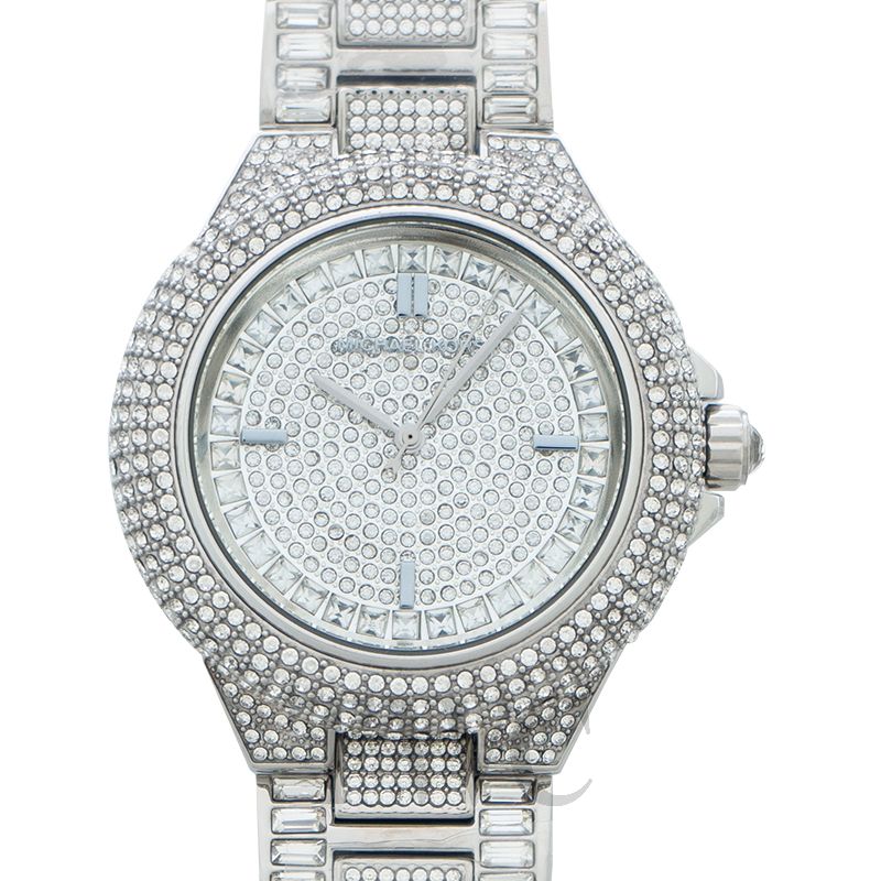 michael kors silver crystal watch