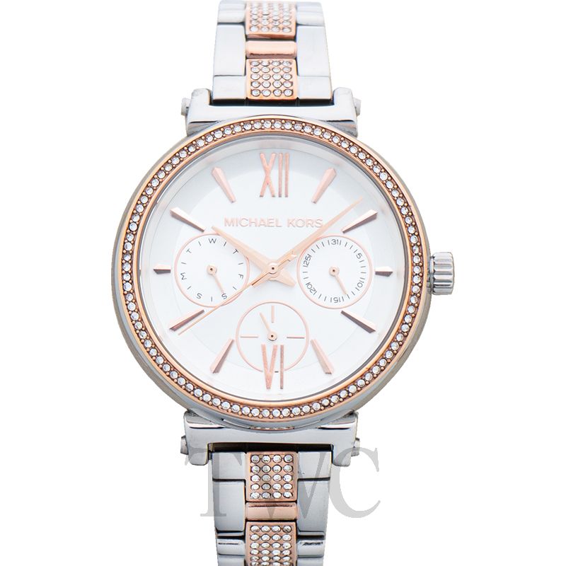 michael kors sofie stainless steel chronograph watch