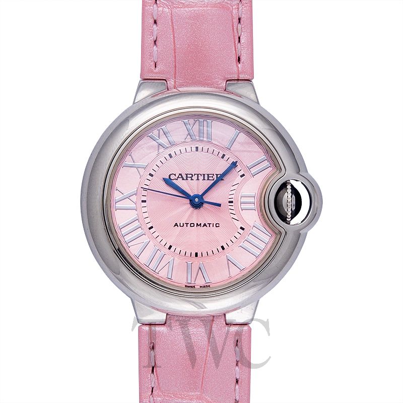 cartier pink strap watch