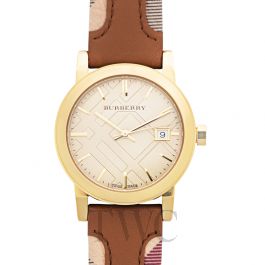 burberry leather strap watch women's