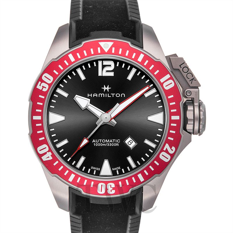 New Khaki Navy Automatic Black Dial Titanium Men's Watch H77805335 ...