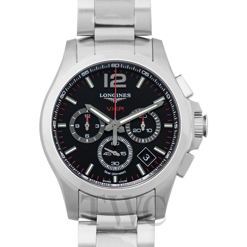 New Conquest VHP Chronograph Quartz Black Dial Men's Watch L37174566 ...