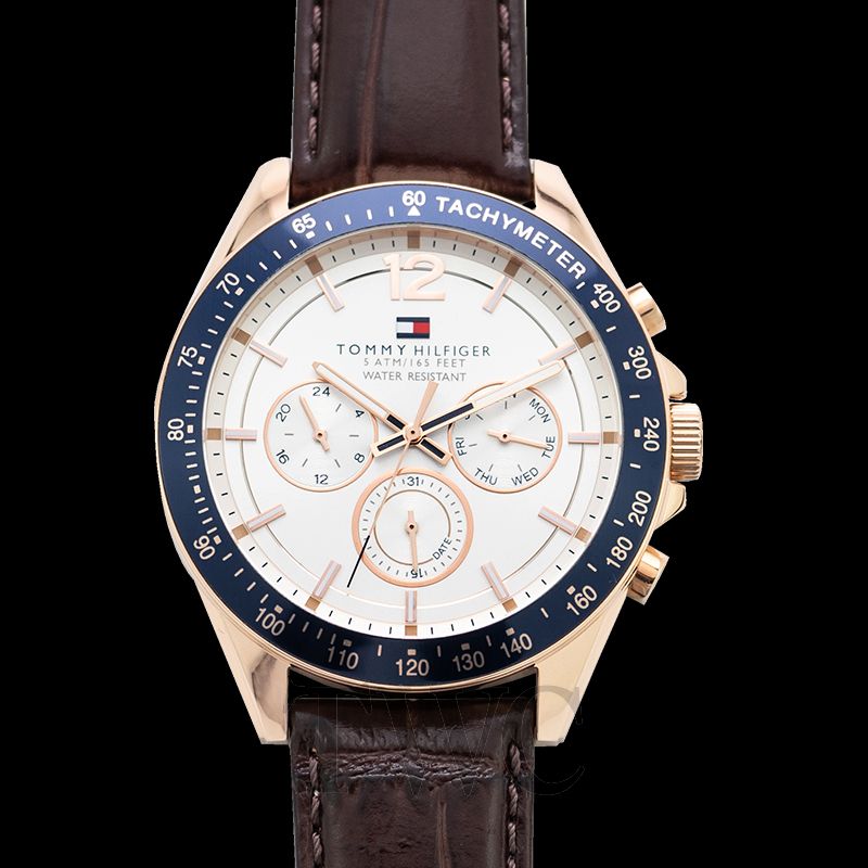 tommy hilfiger luke leather strap watch 1791118